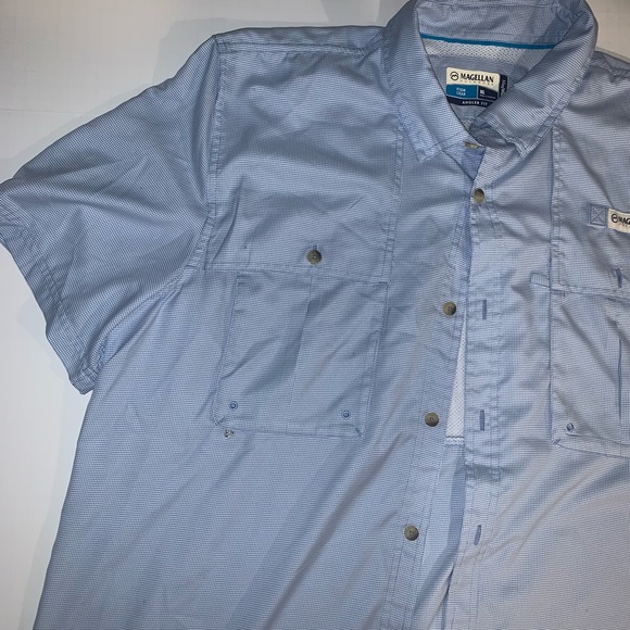 Magellan Men’s Button Down Shirt Blue - Picture 3 of 7